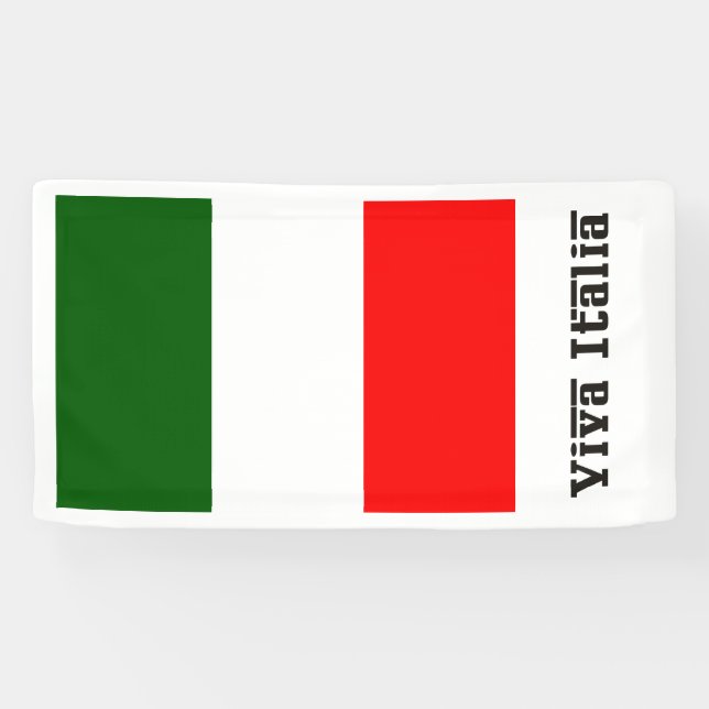 Viva Italia and Italian Flag Banner (Horizontal)