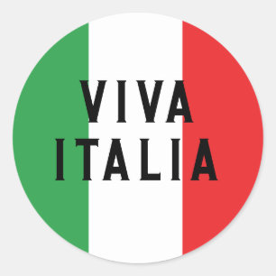 Viva Italia Flag of Itay Italian Personalised Classic Round Sticker