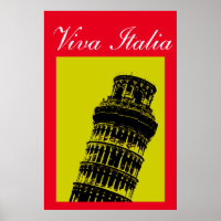 Viva Italia Leaning Tower of Pisa Travel Pop Art