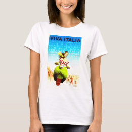 Viva Italia Vintage Retro Travel Poster T-Shirt