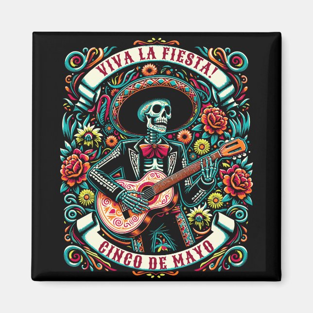 Viva La Fiesta! Cinco de Mayo design Magnet (Front)