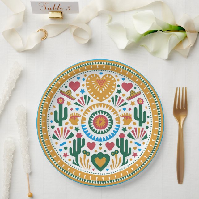 Viva la Fiesta Paper Plate (Wedding)