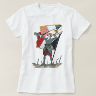 Viva la France Feminist Military Uniform and Flag T-Shirt