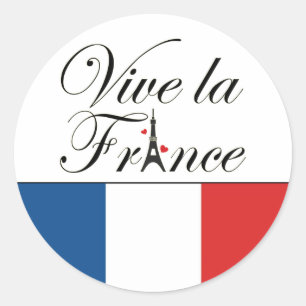 Viva la France Typography Classic Round Sticker