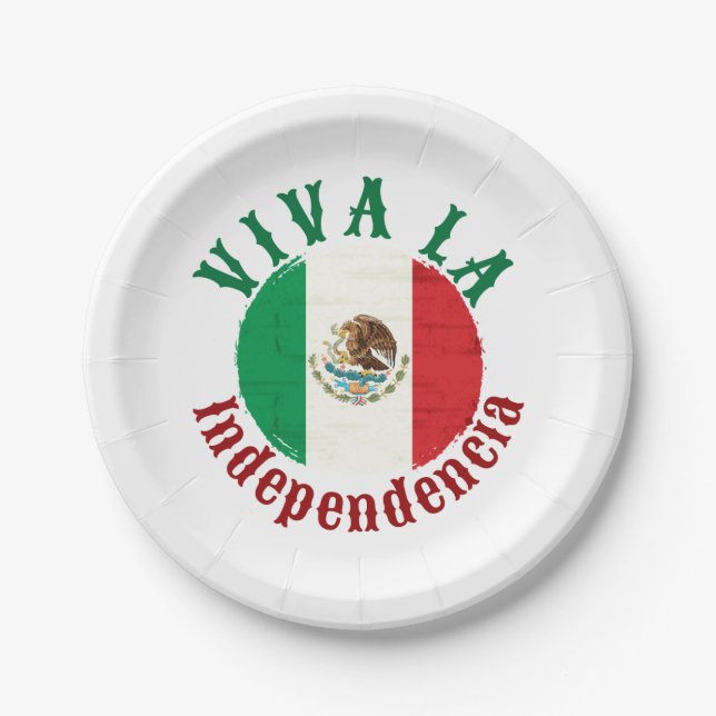 Viva la Independencia Mexican Independence Day Paper Plate (Front)
