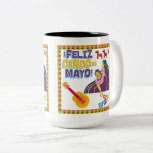 Viva la libertad black & white Two-Tone coffee mug