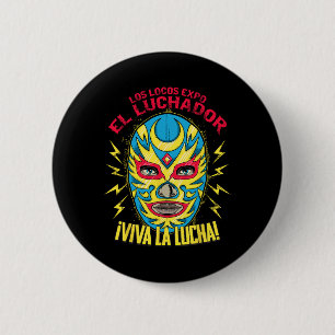 Viva La Lucha Mexico Black Women Cinco De Mayo Mex 6 Cm Round Badge