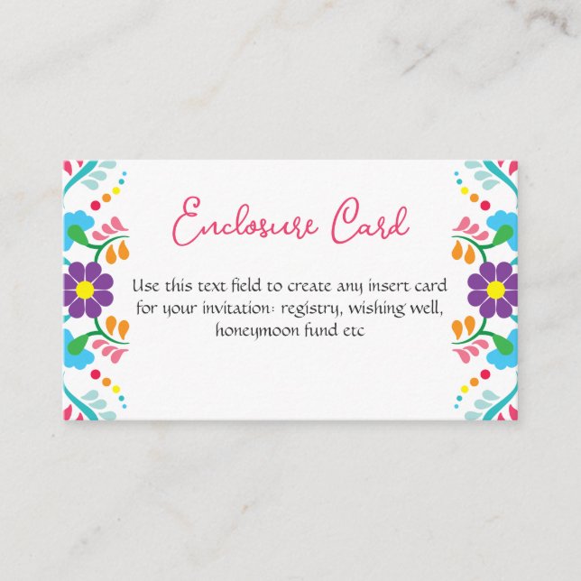 Viva la Novia Mexican Despedida Bash Bridal Shower Enclosure Card (Front)