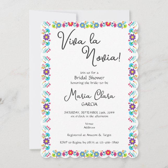Viva la Novia Mexican Despedida Bash Bridal Shower Invitation (Front)