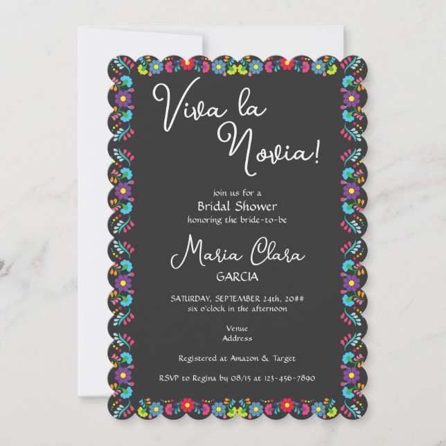 Viva la Novia Mexican Despedida Bridal Shower Invitation (Front)