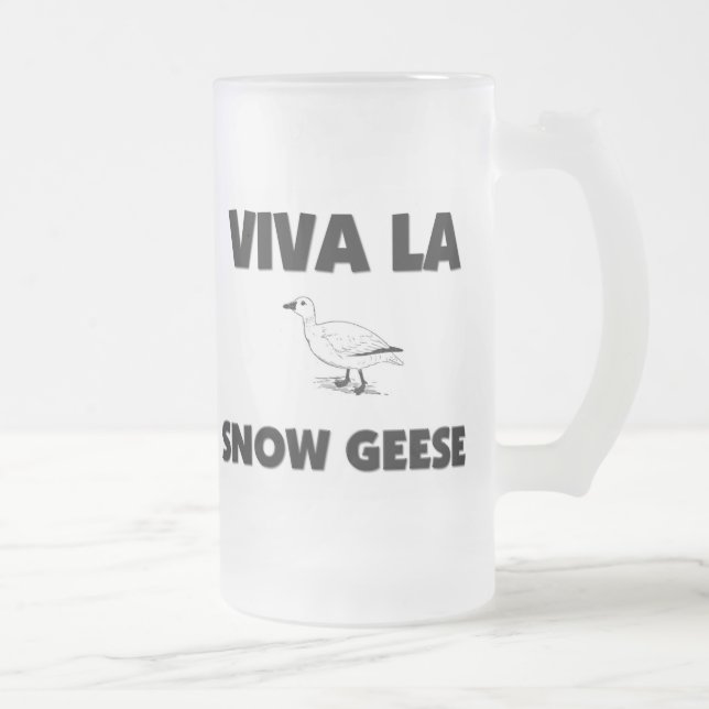 Viva La Snow Geese Frosted Glass Beer Mug (Right)