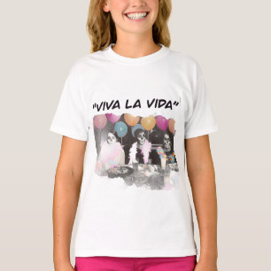 Viva La Vida Colourful Skeleton Party T-Shirt