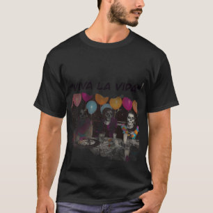 Viva La Vida Skeleton Party Graphic T-Shirt