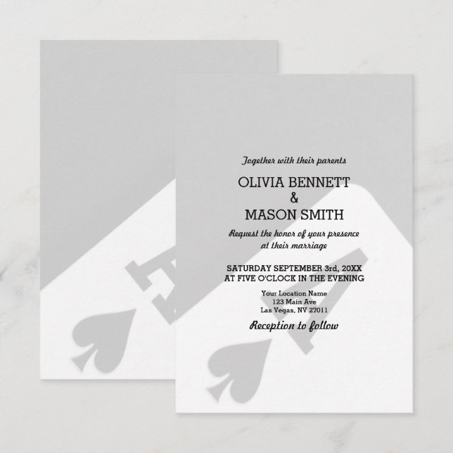 Viva Las Vegas Casino Card Wedding Invitation (Front/Back)