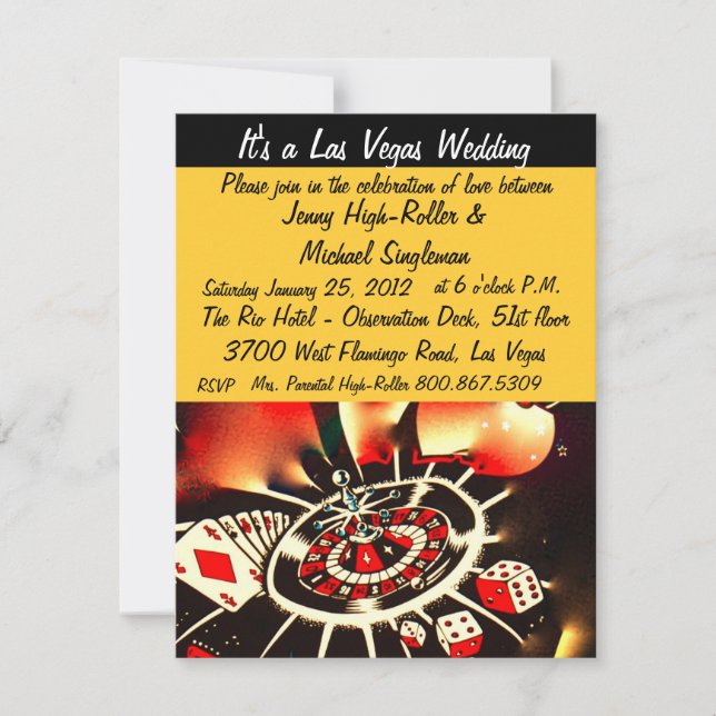 Viva Las Vegas Casino Theme Weddings Invitation (Front)