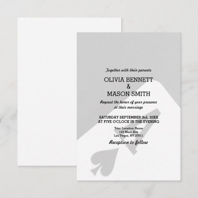 Viva Las Vegas Destination Wedding Invitation (Front/Back)