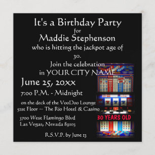 Viva Las Vegas Slot Machine Party Invitation