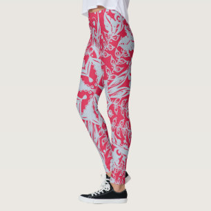 Viva Magenta and Silver Leggings