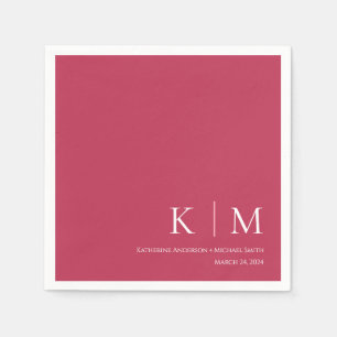 Viva Magenta and White-Wedding- Napkin