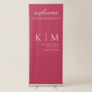 Viva Magenta and White-Wedding- Retractable Banner