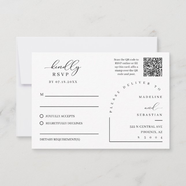 Viva Magenta Bold RSVP Wedding Insert Postcard (Front)