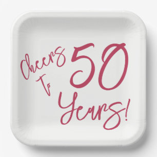 Viva Magenta Cheers to 50 Years   Paper Plate