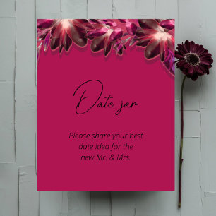 Viva Magenta, Floral date jar bridal shower Poster