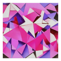 Viva Magenta Geometric Hydrangea Abstract Art
