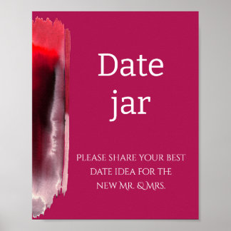 Viva Magenta, Minimalist date jar bridal shower Poster