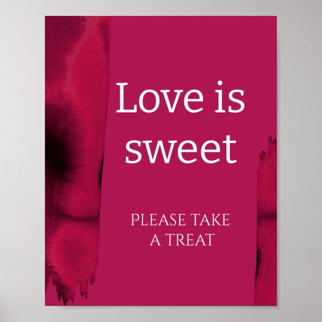 Viva Magenta Modern love is sweet bridal shower    Poster (Front)