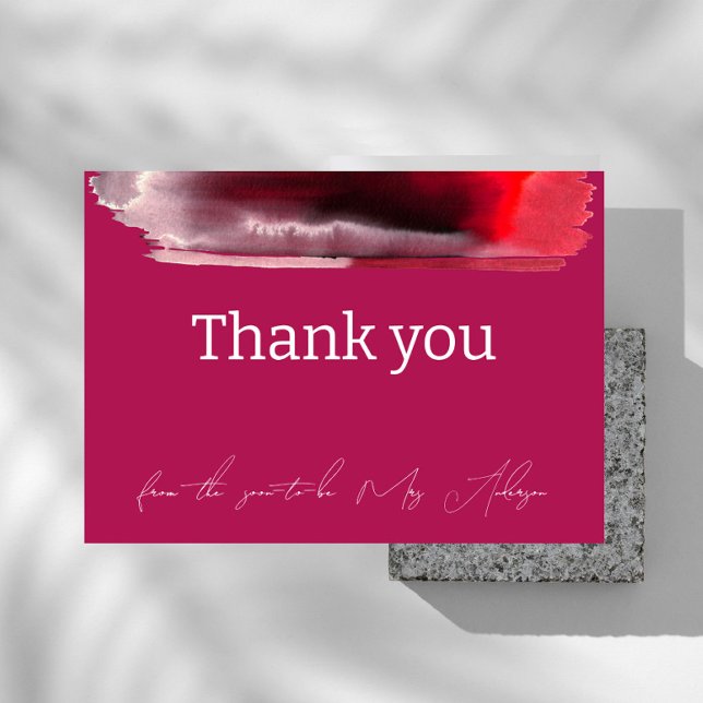 Viva Magenta Modern Minimalist Thank You Card (Creator Uploaded)