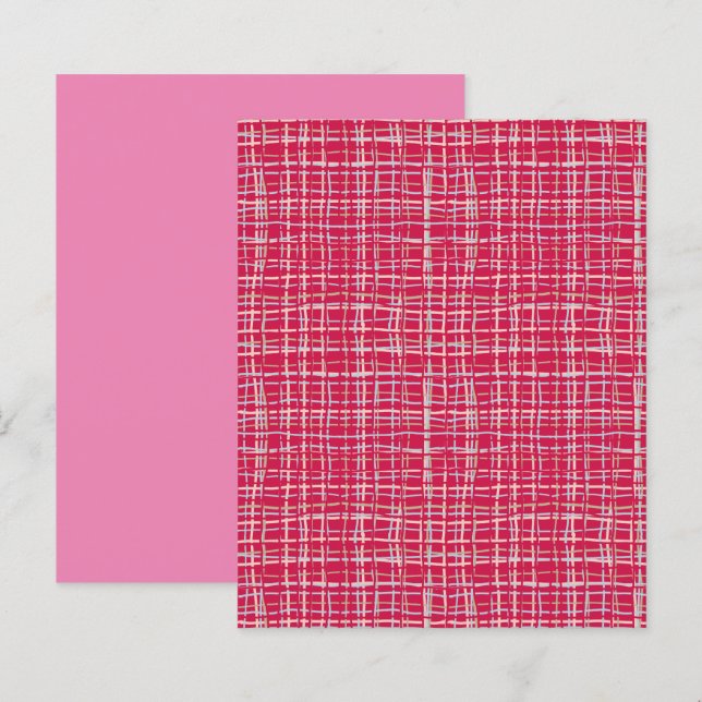 Viva Magenta Twisted Plaid Scrapbook Paper (Front/Back)