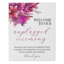 Viva Magenta Unplugged Wedding Welcome