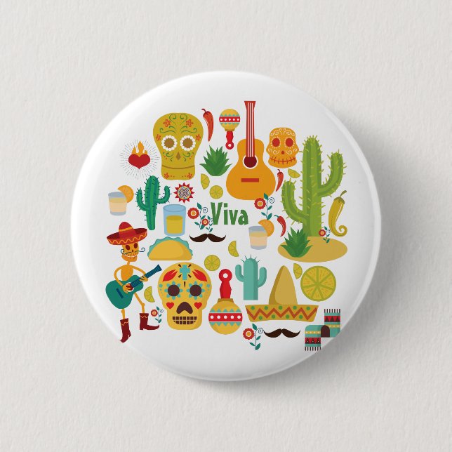 viva mexico 6 cm round badge (Front)