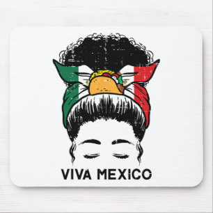 Viva Mexico Black Women Cinco De Mayo Mexican Inde Mouse Mat