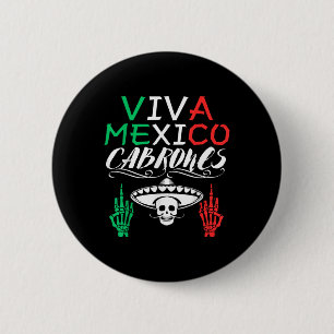 Viva Mexico Cabrones Independence Day Mexican Flag 6 Cm Round Badge