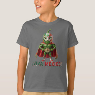 Viva Mexico Chili Pepper Lucha Libre | 3D Wrestler T-Shirt