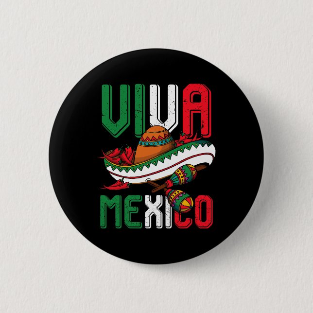 Viva Mexico Cinco De Mayo  6 Cm Round Badge (Front)