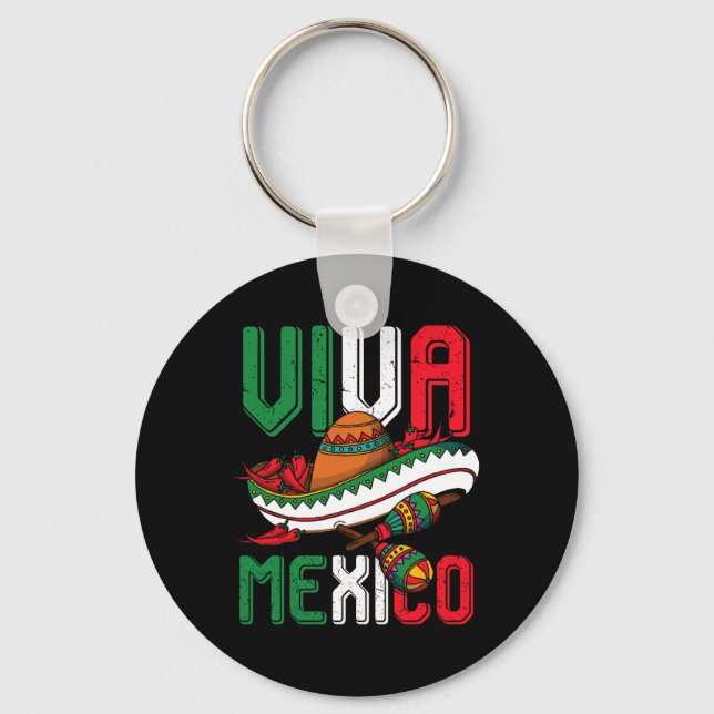 Viva Mexico Cinco De Mayo  Key Ring (Front)