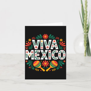 Viva mexico colourful folk art mexican independenc card