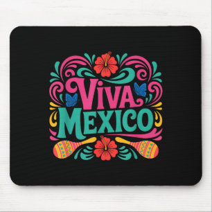 Viva mexico colourful folk art mexican independenc mouse mat