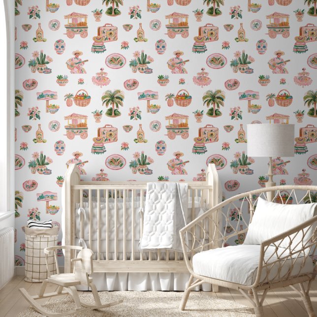 Viva México | Cute Illustrated Mexican Themed Wallpaper (Kids)