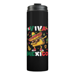 Viva Mexico Dabbing Taco Sombrero Mexican Thermal Tumbler