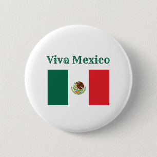 Viva Mexico Flag 6 Cm Round Badge