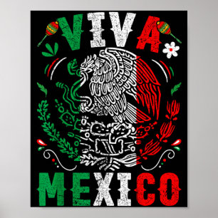 Viva mexico flag mexican independence day men poster