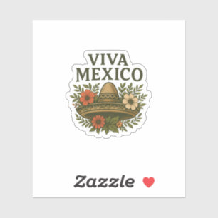 Viva Mexico Floral Sombrero Illustration