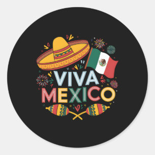 Viva Mexico For Mexican Independence Day And Cinco Classic Round Sticker