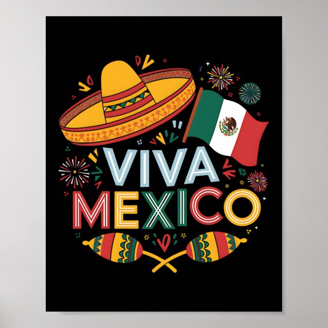 Viva Mexico For Mexican Independence Day And Cinco Poster (Front)