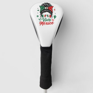 Viva Mexico Girl Mexico Flag Patriotic Mexican Golf Head Cover