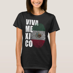 Viva Mexico It's In My DNA Mexican Fingerprint In T-Shirt